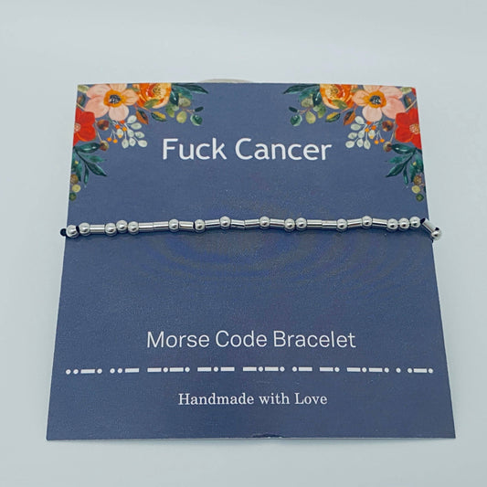 Fuck Off Morse Code Bracelets: Fuck cancer