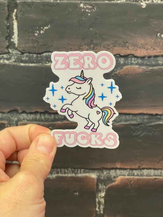 Zero Fucks, 3”  Sticker