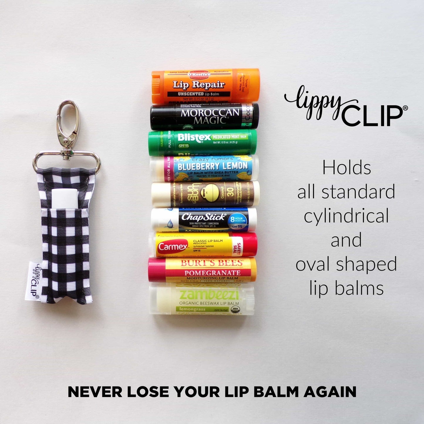 Rainbow Hearts LippyClip® Lip Balm Holder for Chapstick