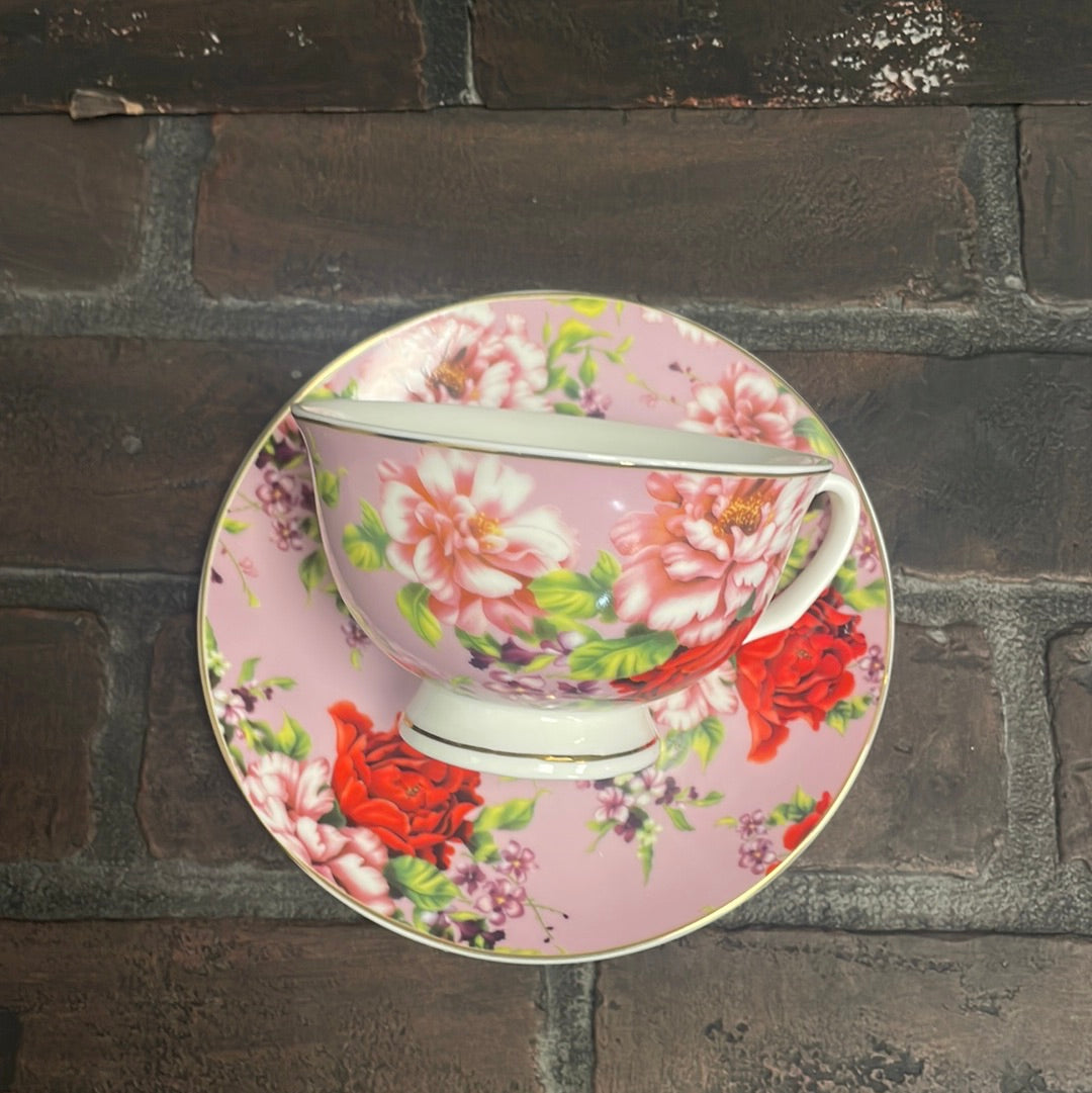 You've been Poisoned, Lilac Floral Tea Cup & Bye Saucer