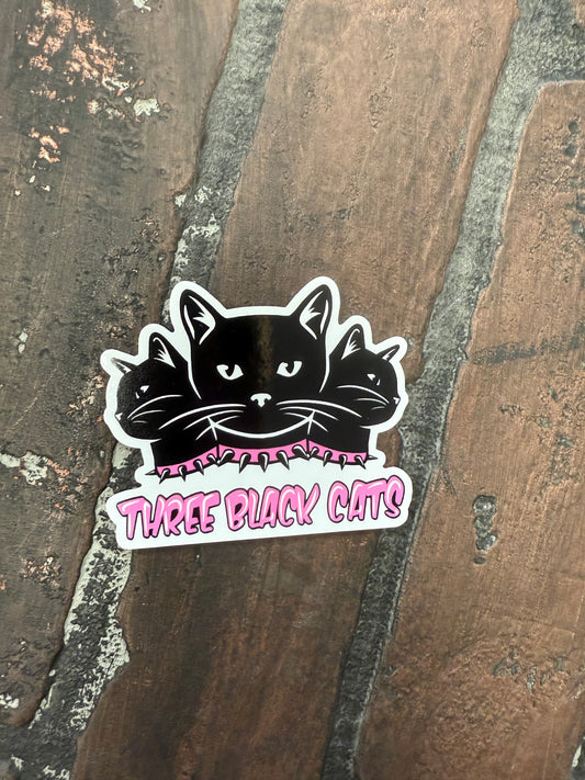 Three Black Cats, 3" Sticker