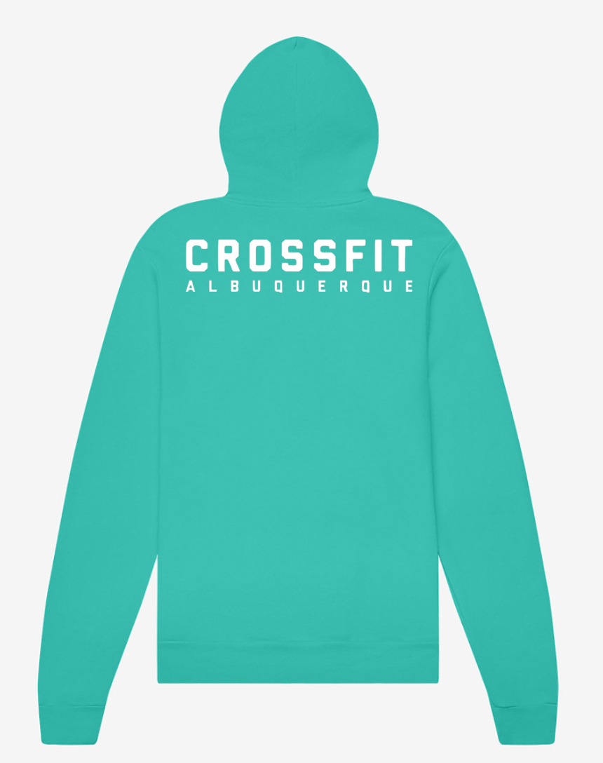 CrossFit Albuquerque- Pull Over Hoody Black/Turquoise