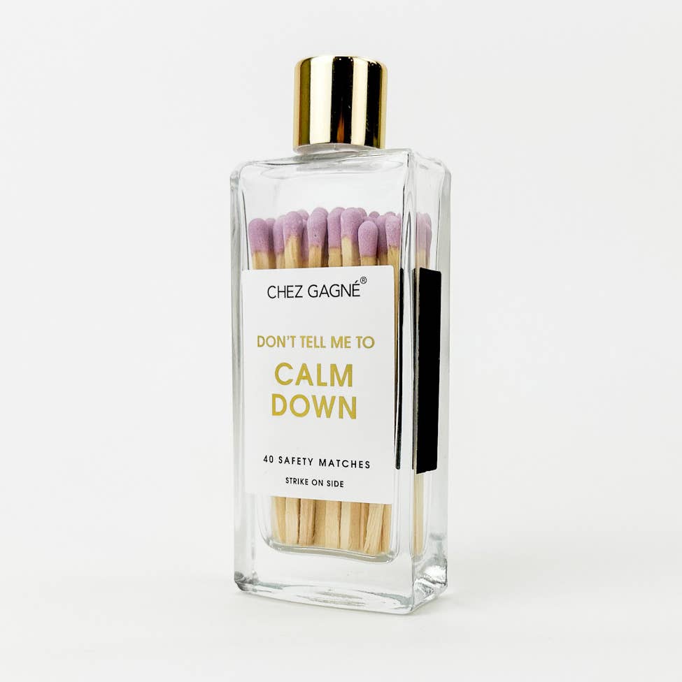 Don't Tell Me To Calm Down - Glass Bottle Matches - Purple
