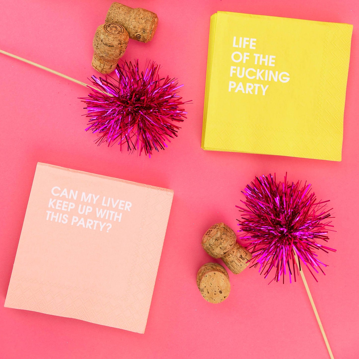 Can My Liver Keep Up With This Party- Pink Cocktail Napkins