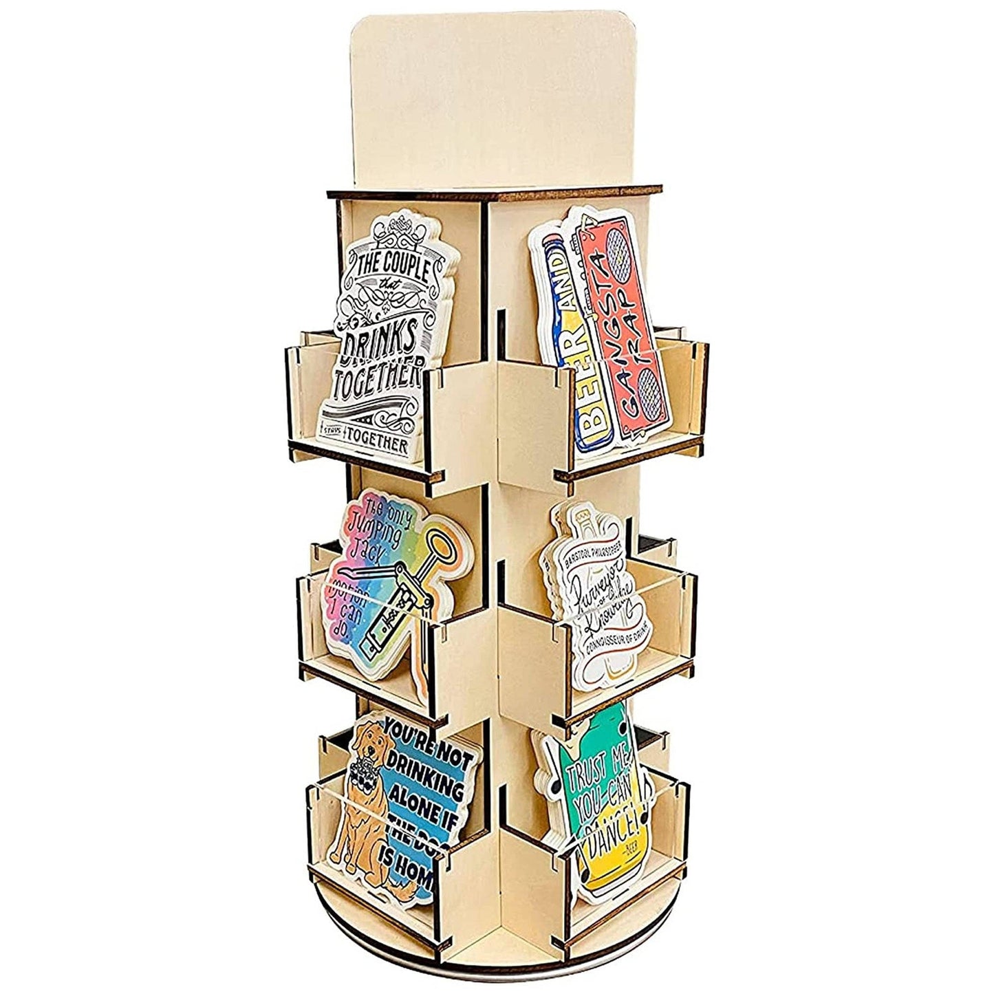 Rotating Display Stand for Stickers, Decals and Small Cards: Ebony
