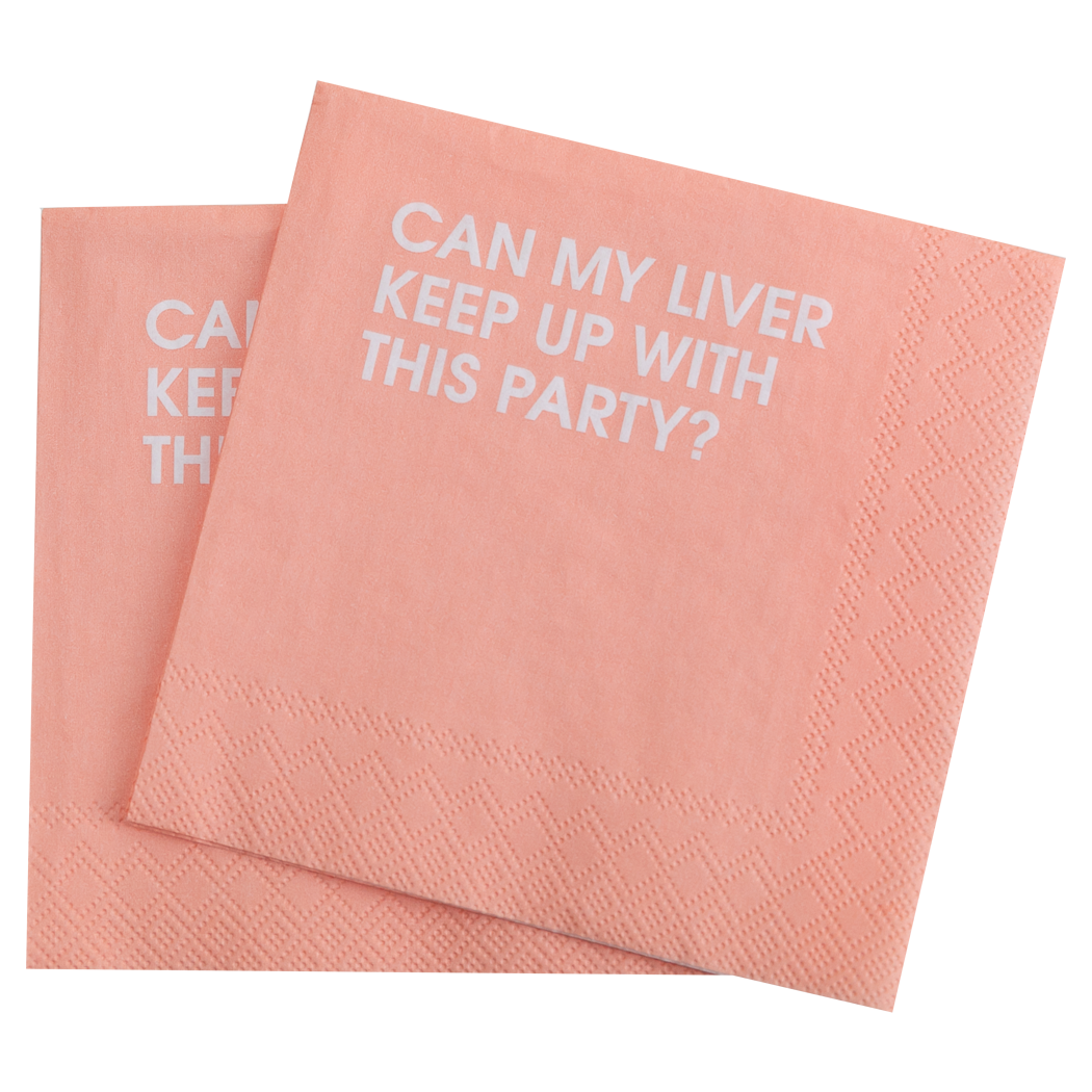 Can My Liver Keep Up With This Party- Pink Cocktail Napkins