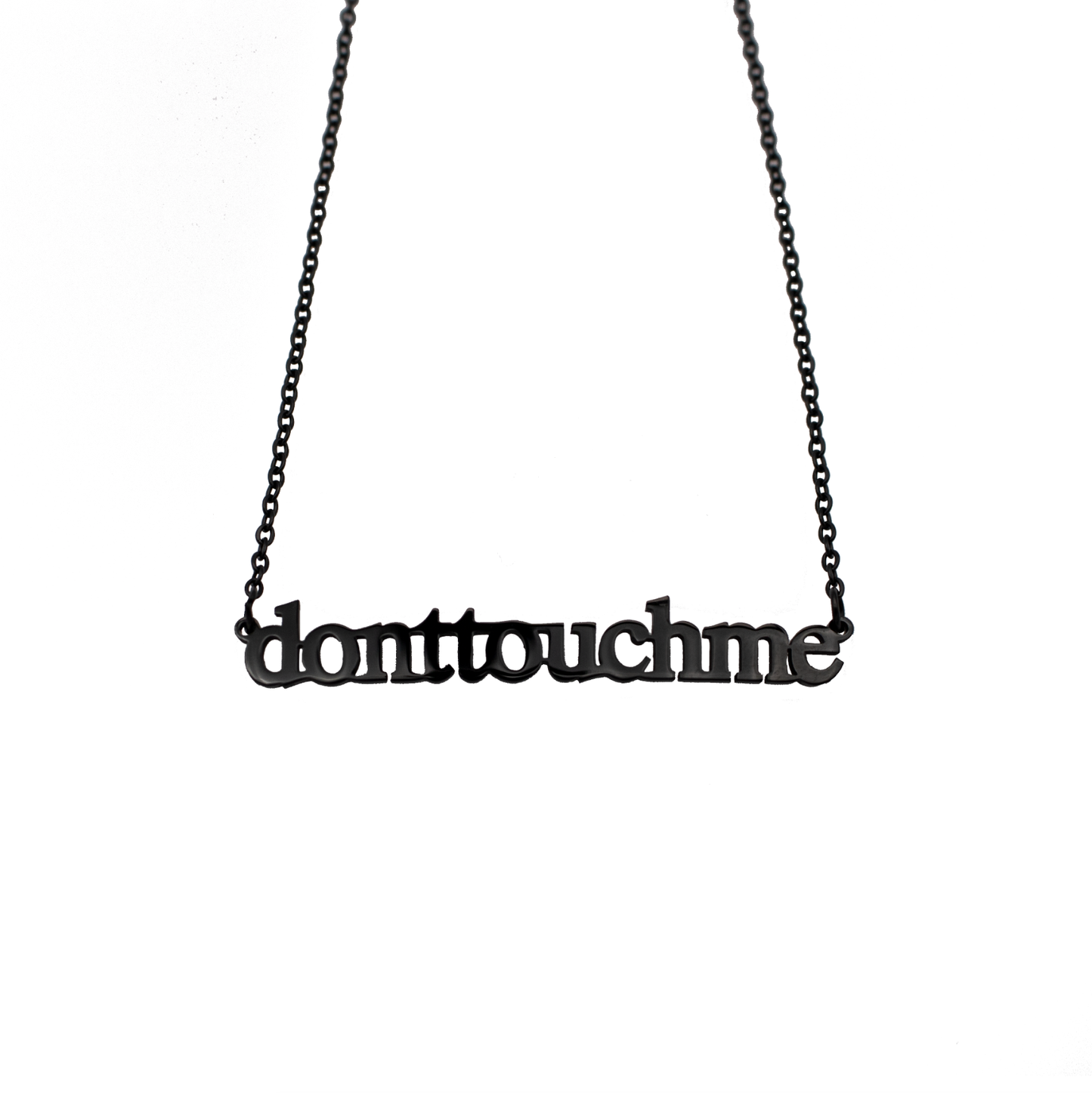 Don't Touch Me Cutout Necklace: Black