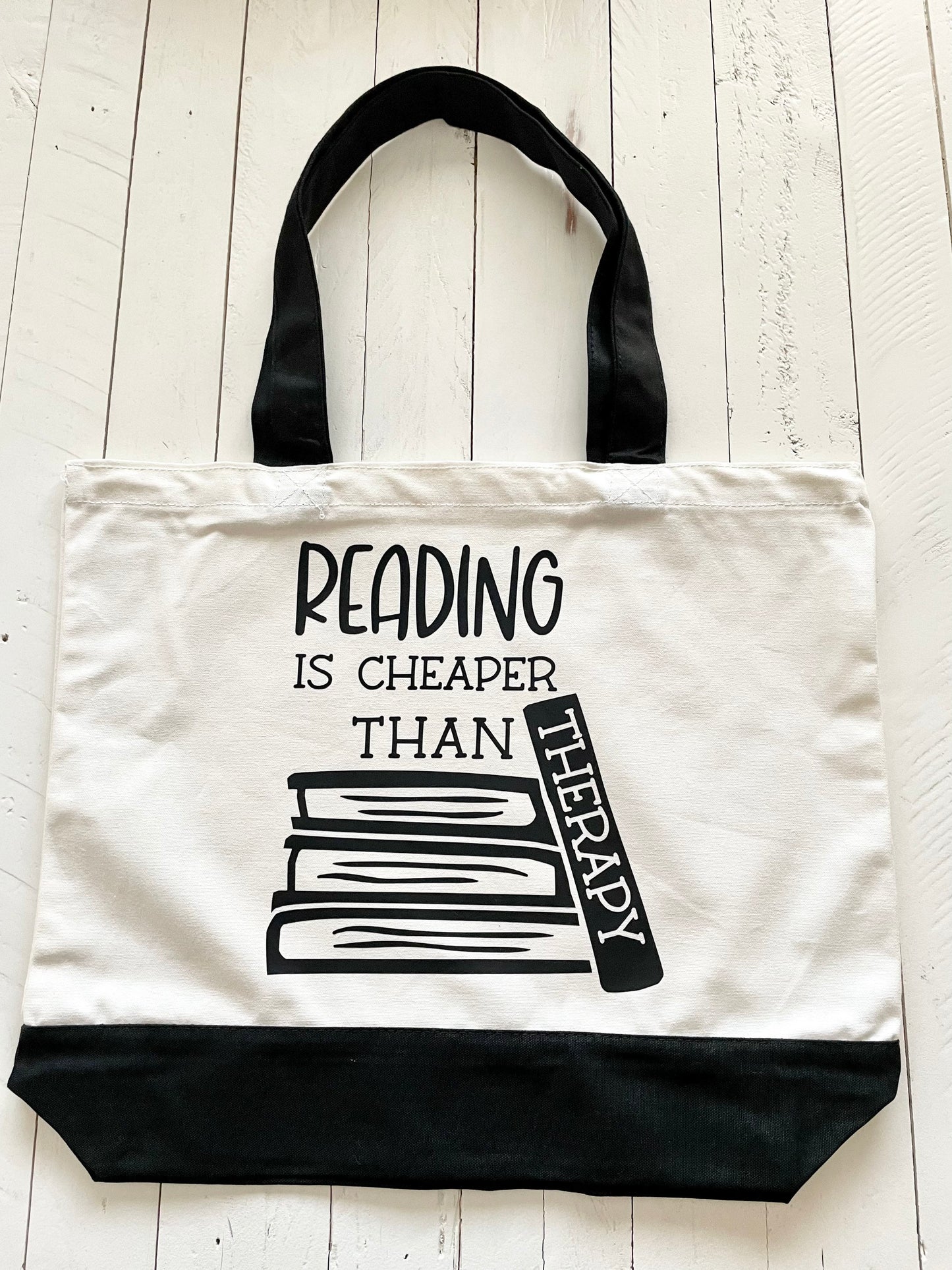 Reading is cheaper than Therapy, Tote Bag