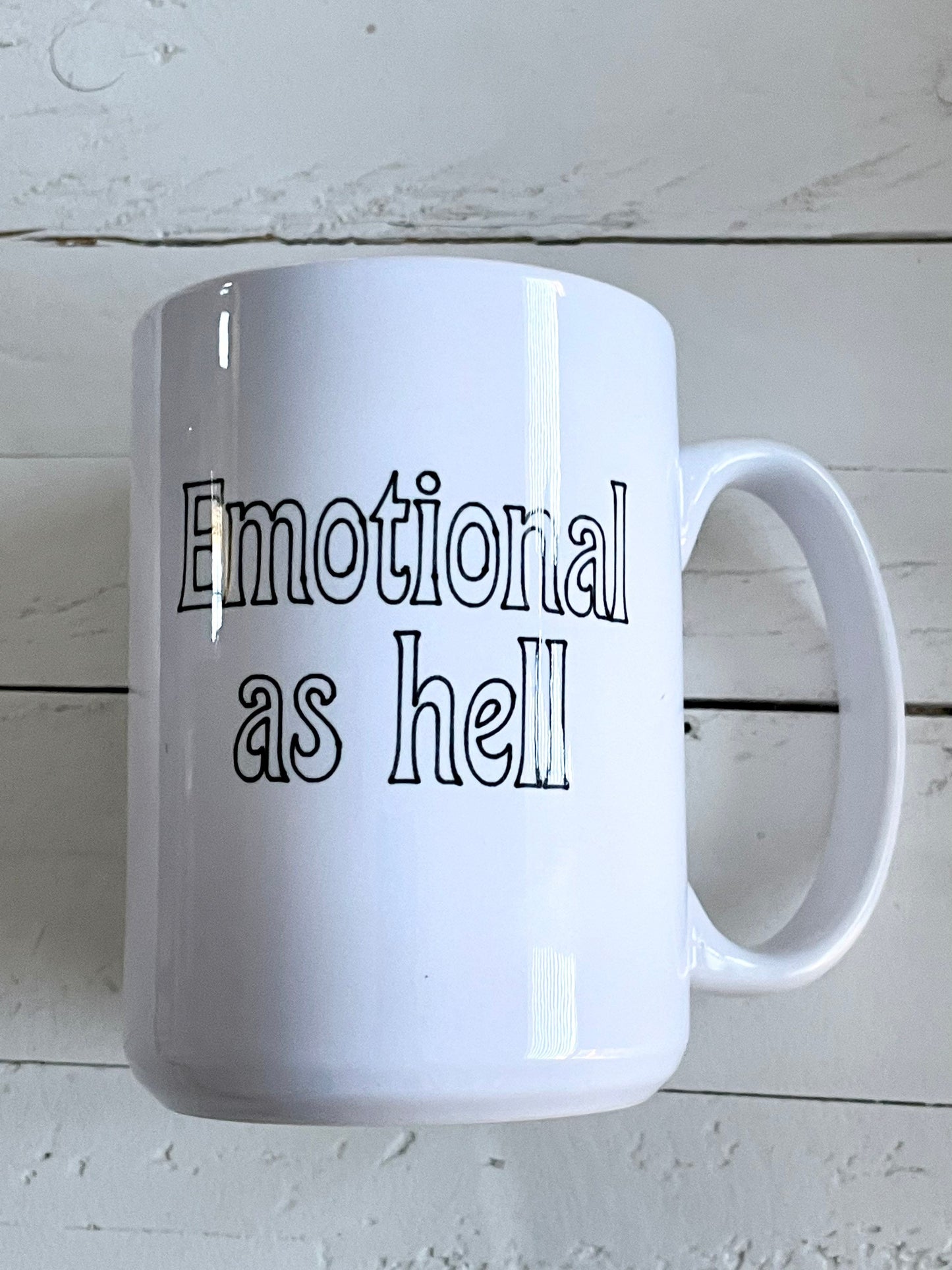 Emotional as Hell Anatomical Heart,  Double Sided 15oz Coffee Mug, Dishwasher safe
