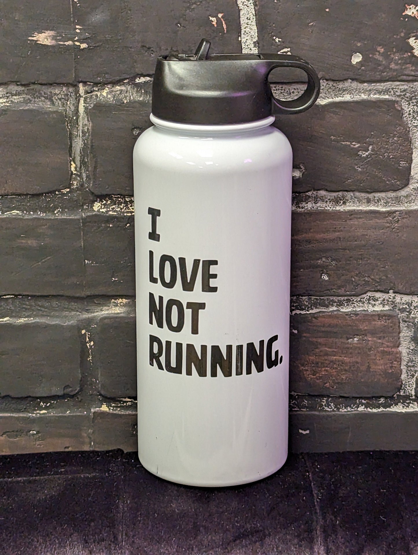 I love not running, 32oz Sports Water Bottle with Lid