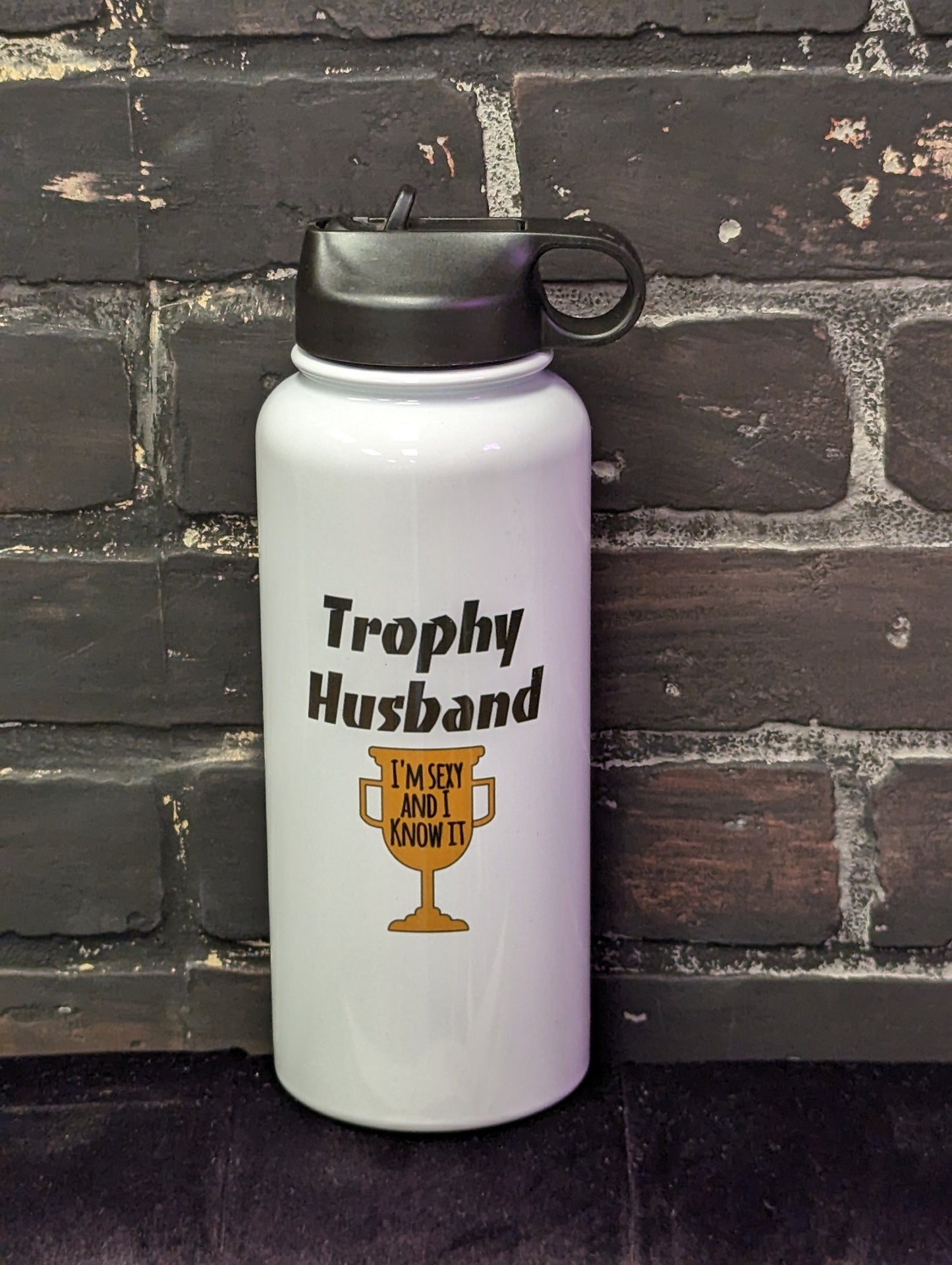 Trophy Husband- I'm sexy and I know it, 32oz Sports Water Bottle with Lid