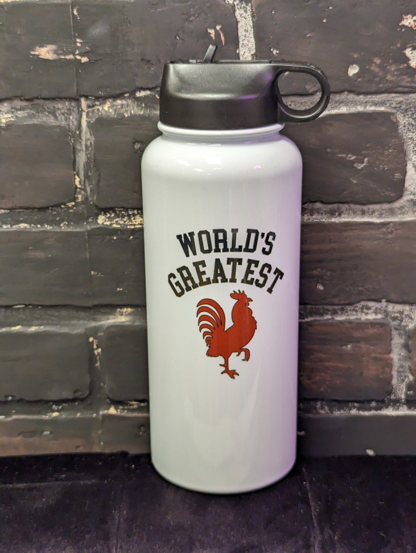 World's Greatest Cock, 32oz Sports Water Bottle with Lid